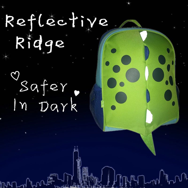 yodo Little Kids School Bag Pre-K Toddler Backpack - Reflective Ridge, Name Tag and Chest Strap, Dinosaur - Image 2